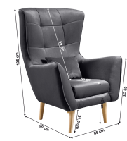Šedé křeslo ušák SHAPE