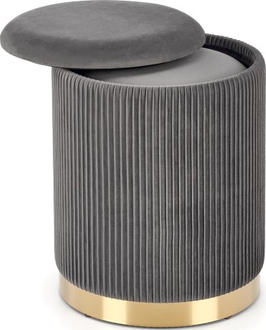 Šedý taburet MONTY set 2ks