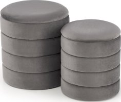Šedý taburet PACHO set 2ks