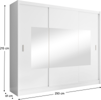 Skříň s posuvnými dveřmi Armoire 250 bílá
