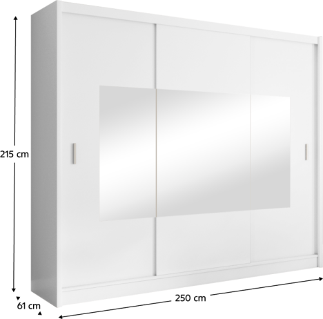 Skříň s posuvnými dveřmi Armoire 250 bílá