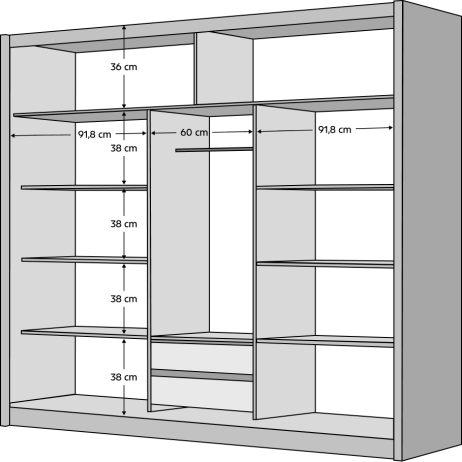 Skříň s posuvnými dveřmi Armoire 250 bílá