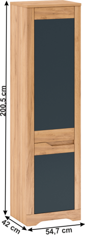 Skříň Fency V1, dub craft zlatý / grafit