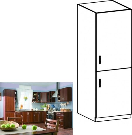 Skříňka na vestavěnou lednici SICILIA D60ZL, pravá, ořech Milano