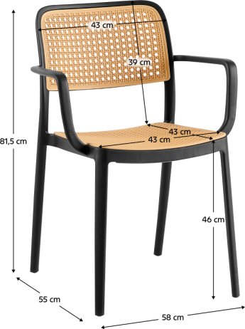 Stohovatelná židle Firt TYP 2 černá/béžová