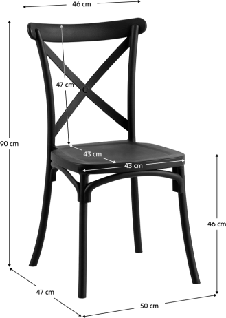 Černá stohovatelná židle Zenith