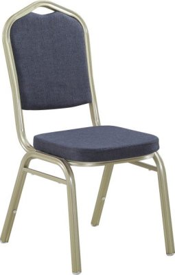 Stohovatelná židle ZINA 2 NEW látka šedá / rám champagne