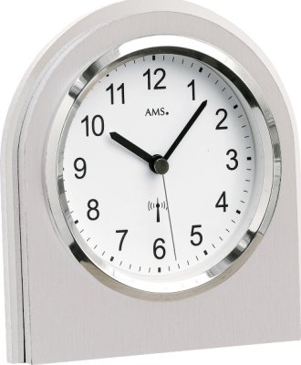 Stolní hodiny 5198 AMS s dekoraci kovu a řízené rádiovým signálem 13cm