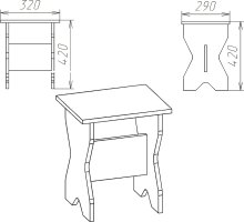 Taburet T-1 wenge, Boston brown