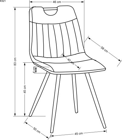 Tmavě zelená jídelní židle K521