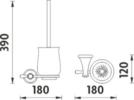 Toaletní WC kartáč LADA, chrom