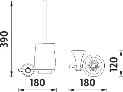 Toaletní WC kartáč LADA, chrom