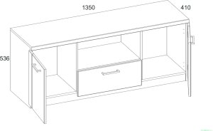 TV stolek DOORSET 2D1S/135