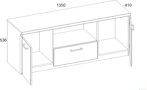 TV stolek DOORSET 2D1S/135