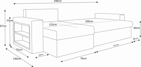 Univerzální sedací souprava JORK Sawana 96 / PU black