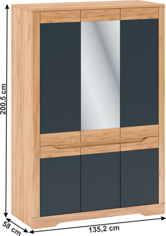 Skříň Fency F, dub craft zlatý / grafit