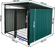 Voliéra pro psa DOGA 128x125x100 cm