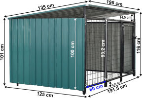 Voliéra pro psa DOGA 191,5x125x100 cm