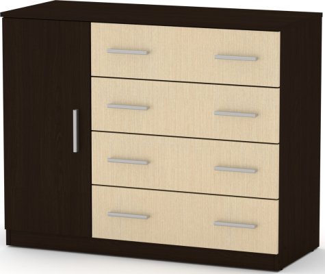 Kombinovaná komoda-4+1B wenge/javor