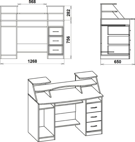 PC stůl KOMFORT-5 wenge