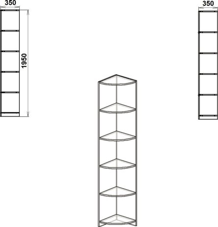 Otevřený regál-2 ořech