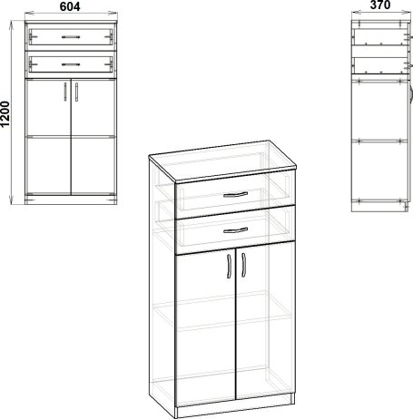 Komoda do kanceláře RKS-14 olše