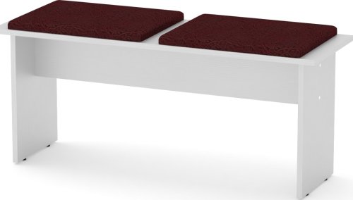 Taburet T-8 ABS bílá, Vinyl bordó