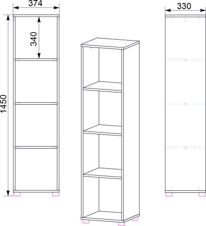 Policový regál RKS-23 wenge