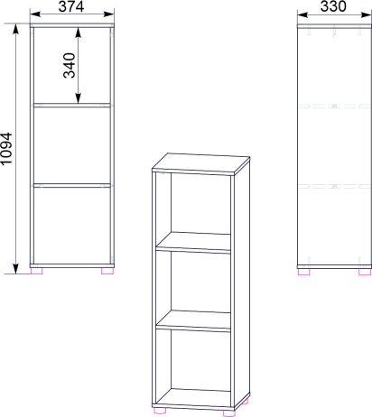 Policový regál RKS-24 wenge
