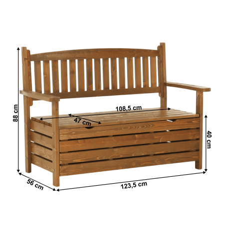 Hnědá zahradní lavička Wood