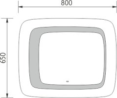 Zaoblené LED zrcadlo se senzorem 650x800 mm