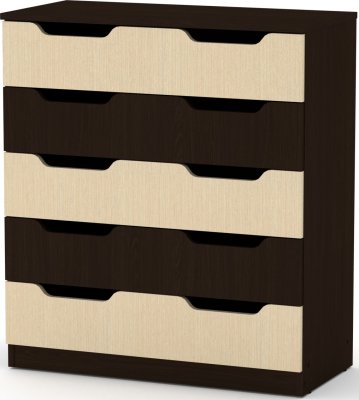 Zásuvková komoda WOM 5M wenge kombi