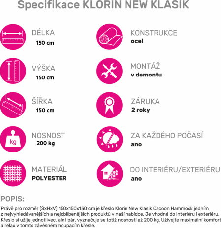 Závěsné houpací křeslo Kids Big světle šedá