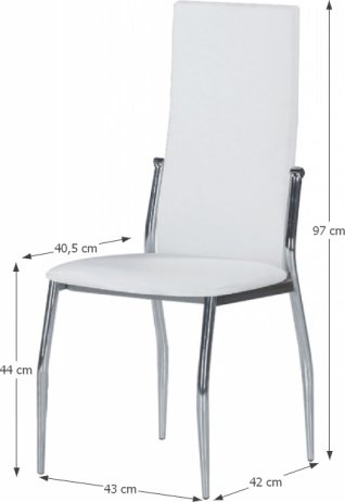 Jídelní židle SOLANA, ekokůže bílá/chrom
