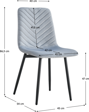 Jídelní židle Mitas světle šedá Velvet látka