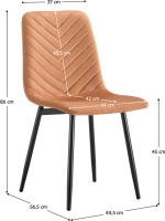 Jídelní židle Mitas terakota Velvet látka