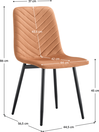 Jídelní židle Mitas terakota Velvet látka
