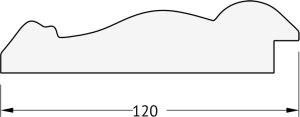 Zrcadlo v rámu, patinovaný bronzový ornament 120 mm
