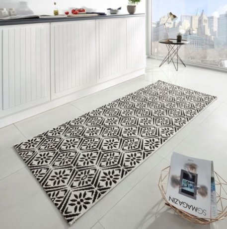 Běhoun Soho 102801 Schwarz-Creme 80x200 cm