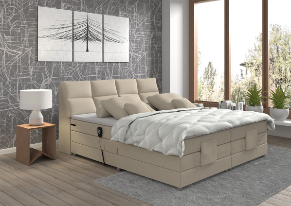 Béžová polohovací postel Chaire Boxspring 180x200 cm