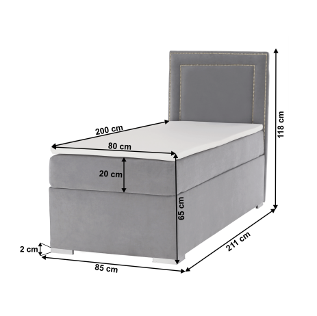 Boxspringová postel Plaplay 80x200 pravá