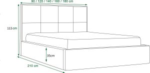 Čalouněná postel ELGA Monolith 59 180x200 cm