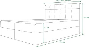Boxspringová postel FADO2 Cosmic-100 180x200 cm