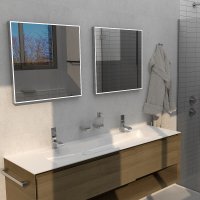 Černé LED zrcadlo ZPC 13077VX-90 70x70 cm