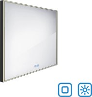 Černé LED zrcadlo ZPC 13077VX-90 70x70 cm