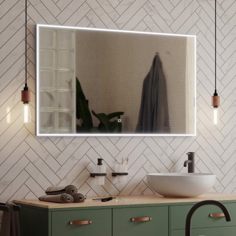 Černé LED zrcadlo ZPC13003-90 80x70 cm