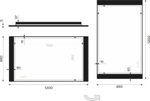 Černé LED zrcadlo ZPC41006-90 120x65 cm