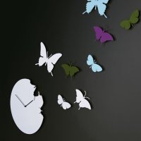 Designové hodiny Diamantini a Domeniconi Butterfly green 40cm