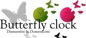 Designové hodiny Diamantini a Domeniconi Butterfly orange 40cm