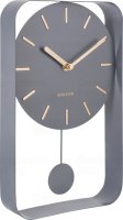 Designové kyvadlové nástěnné hodiny 5796GY Karlsson 33cm